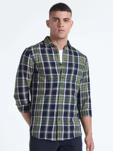 Flying Machine Slim Fit Tartan Checked Pure Cotton Casual Shirt