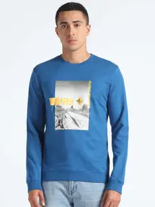 Flying Machine Graphic Printed Pure Cotton Pullover