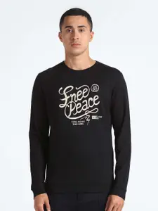 Flying Machine Typography Printed Pure Cotton Pullover