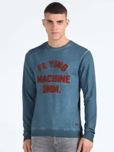 Flying Machine Typography Printed Pure Cotton Pullover