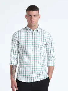 Flying Machine Slim Fit Windowpane Checked Pure Cotton Casual Shirt