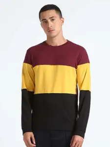 Flying Machine Colourblocked Pure Cotton Pullover