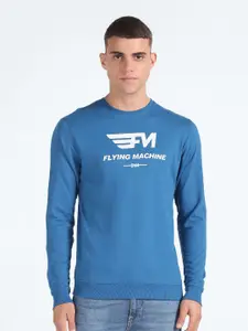 Flying Machine Typography Printed Pure Cotton Pullover