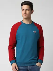 PETER ENGLAND UNIVERSITY Colourblocked Raglan Sleeves Sweatshirt