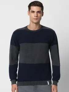 Peter England Casuals Colourblocked Pure Cotton Pullover Sweater