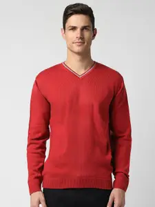 Peter England Casuals V-Neck Long Sleeve Acrylic Pullover Sweater