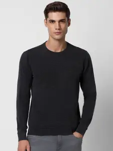 Peter England Casuals Self Designed Long Sleeves Pure Cotton Pullover