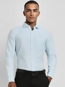 Peter England Elite Slim Fit Spread Collar Cotton Formal Shirt