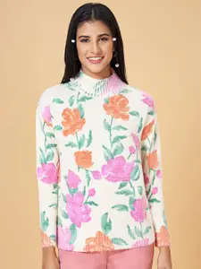 Honey by Pantaloons Floral Printed Mock Collar Pullover