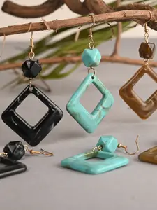 BuckleUp Set Of 3 Contemporary Drop Earrings