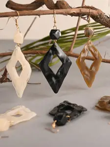 BuckleUp Set Of 3 Contemporary Drop Earrings