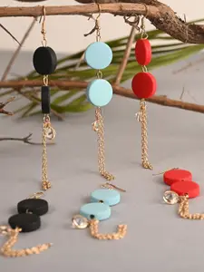 BuckleUp Set Of 3 Contemporary Drop Earrings