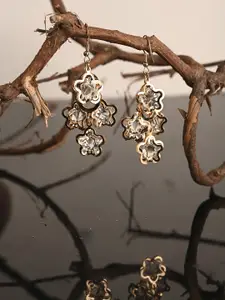 BuckleUp Gold-Plated Contemporary Drop Earrings