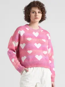 ONLY Heart Self Design ONLAIDA L/S Sweatshirt