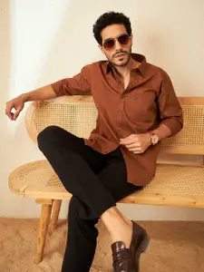 DENNISON Smart Spread Collar Cotton Casual Shirt