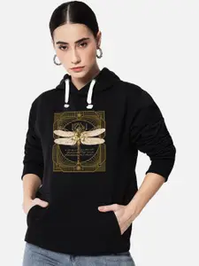FFLIRTYGO Graphic Printed Hooded Sweatshirt