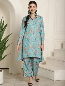 Aawari Floral Printed Muslin Top & Trousers