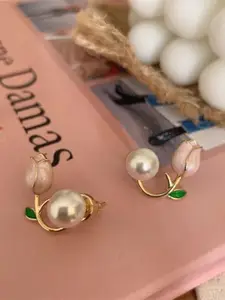 KRYSTALZ Gold-Plated Floral Stud Earrings