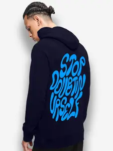 FTX Typography Printed Hooded Long Sleeves Pullover Sweatshirt