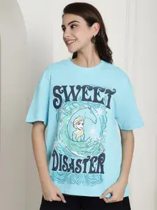 BAESD Elsa Printed Oversized Cotton T-shirt