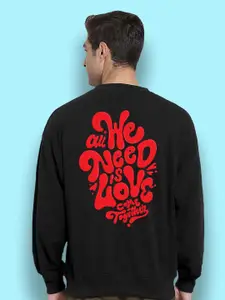 FTX Typography Printed Round Neck Long Sleeves Oversized Pullover Sweatshirt