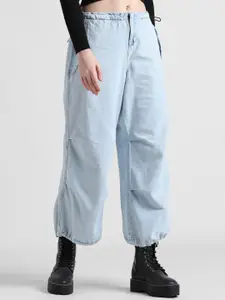ONLY Women Slouchy Fit Heavy Fade Cropped Pure Cotton Jeans