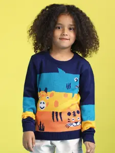Nauti Nati Boys Graphic Printed Acrylic Pullover Sweater