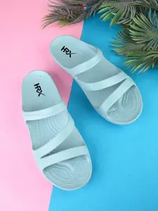 HRX by Hrithik Roshan Women Blue Textured Sliders