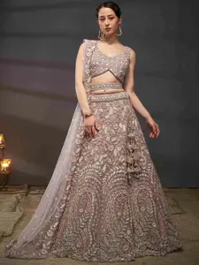 panchhi Embellished Semi-Stitched Lehenga & Unstitched Blouse With Dupatta