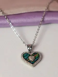 SALTY Silver-Plated Heart Shaped Pendant With Chain