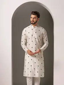 KISAH Men Embroidered Regular Fit Abstract Print Kurta