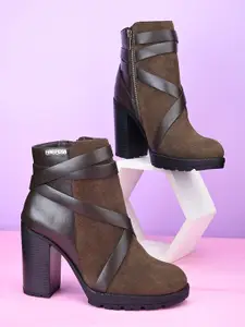 El Paso Women Platform Heeled Mid-Top Chunky Boots