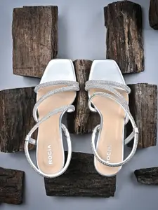 Rocia Embellished Open Toe Block Heels