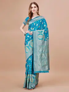 MAGMINA Ethnic Motifs Woven Design Zari Art Silk Banarasi Saree