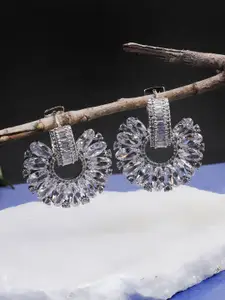 Adwitiya Collection Rhodium-Plated Classic Drop Earrings