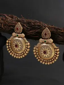 Adwitiya Collection Gold-Plated Classic Drop Earrings