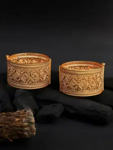 Adwitiya Collection Set Of 2 Gold-Plated Bangles