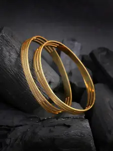 Adwitiya Collection Set Of 2 Gold-Plated  Bangles