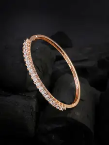 Adwitiya Collection Rose Gold-Plated Stone-Studded Bangle-Style Bracelet