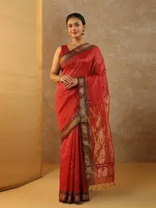 Taneira Ethnic Motifs Woven Design Zari Silk Cotton Saree