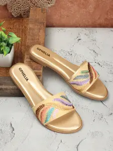 OPHELIA Embroidered Open Toe Flats