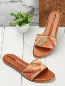 OPHELIA Embellished Open Toe Flats