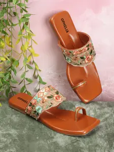 OPHELIA Ethnic Embellished One Toe Flats