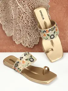 OPHELIA Ethnic Embellished One Toe Flats