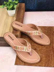 OPHELIA Embellished Open Toe Flats