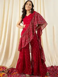 MABISH by Sonal Jain Sleeveless Crop Top With Sharara & Frill Dupatta Ethnic Co-Ords Set