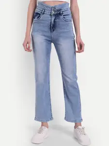 Next One Women Jean Straight Fit High-Rise Clean Look Heavy Fade Stretchable Jeans