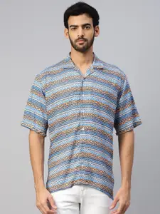 DON VINO Geometric Printed Comfort Regular Fit Opaque Cotton Casual Shirt