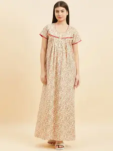 Sweet Dreams Floral Printed Pure Cotton Maxi Nightdress