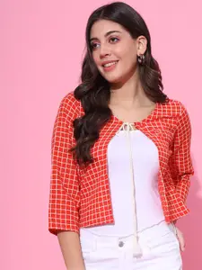 DECKEDUP Checked Tie-Up Shrug